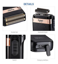 Máquina Afeitadora Kemei KM-2024 – Recargable con Doble Cuchilla