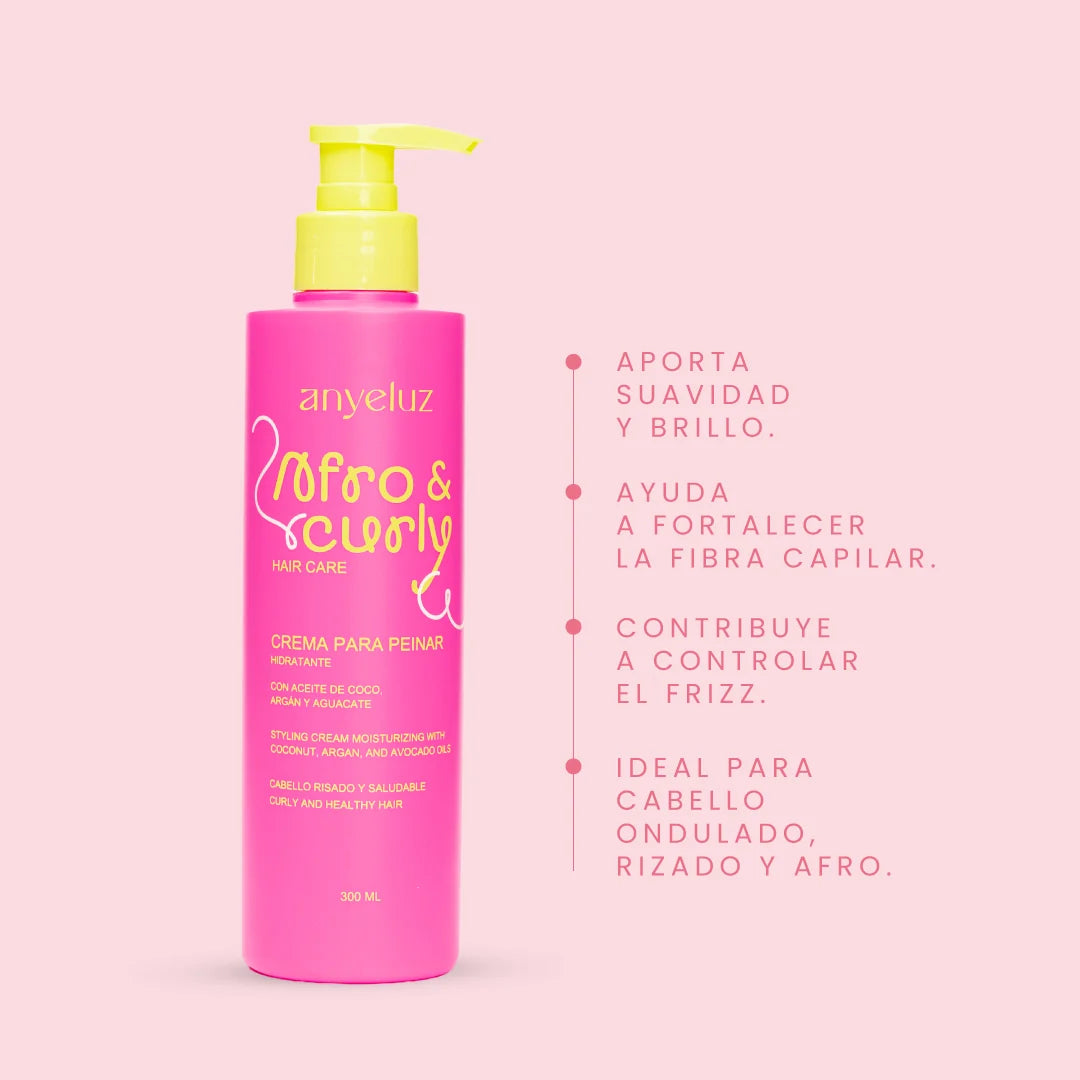 Crema para peinar hidratante Afro y Curly Anyeluz
